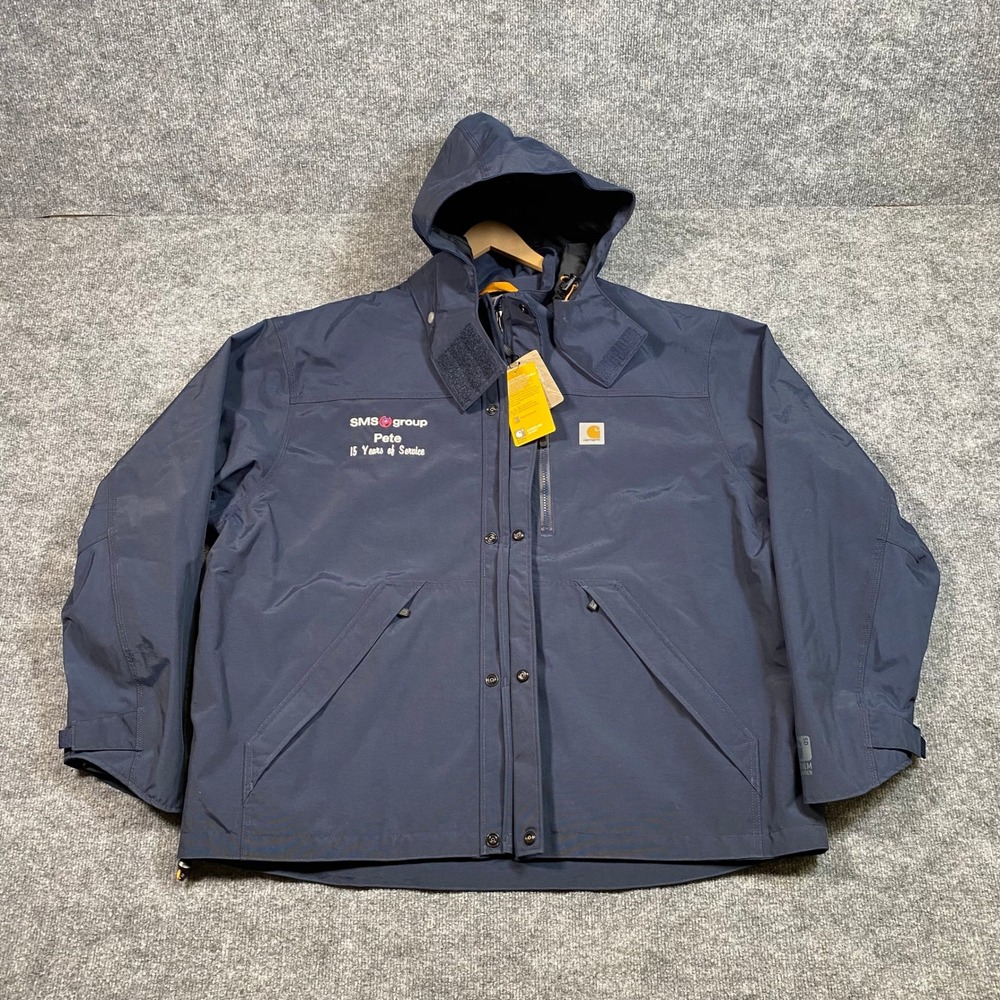 Carhartt Mens Shoreline Jacket J162 412 Navy Blue Storm Defender 2XL NWT